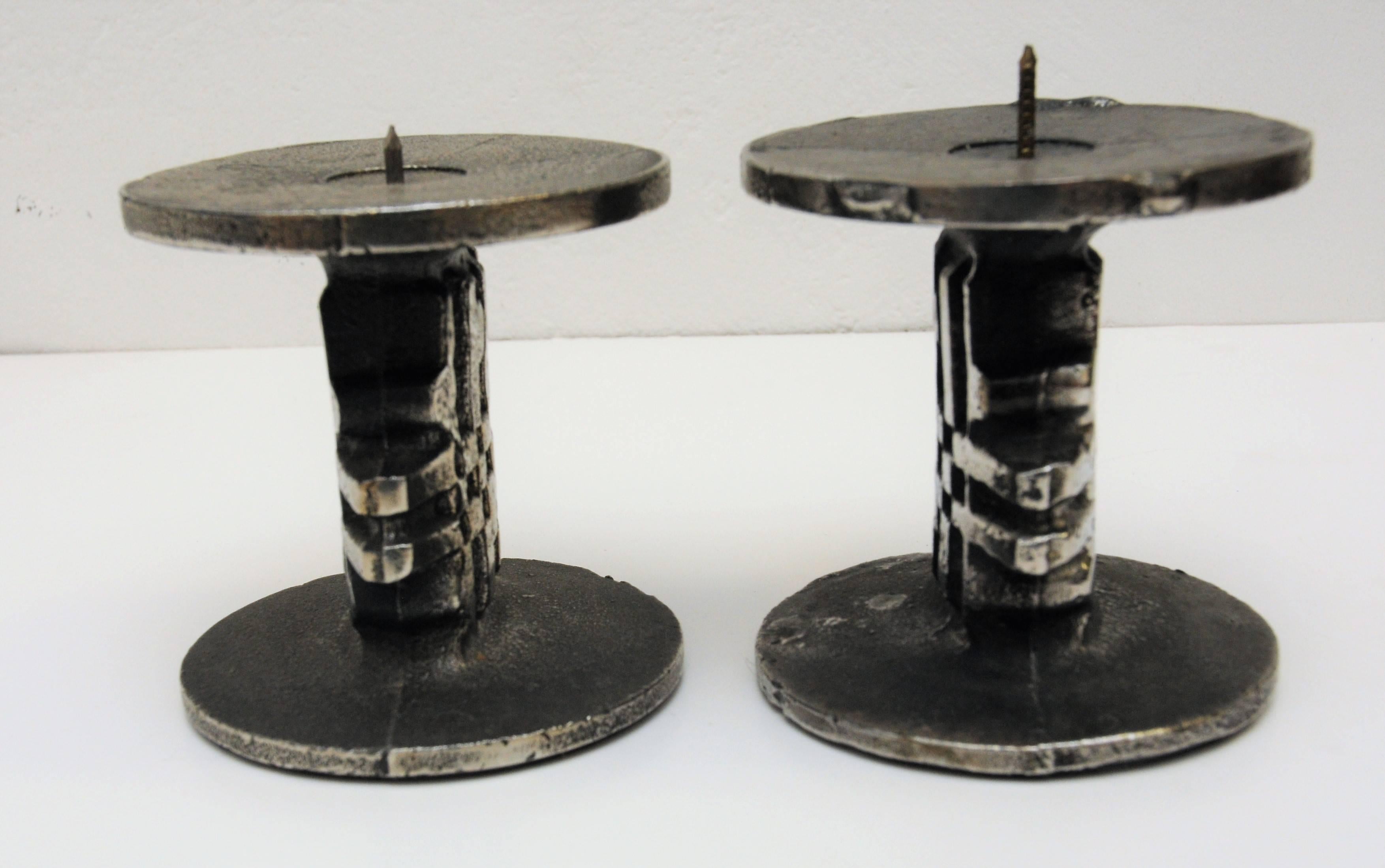 Norwegian Stainless Steel Candleholders Set of Two 