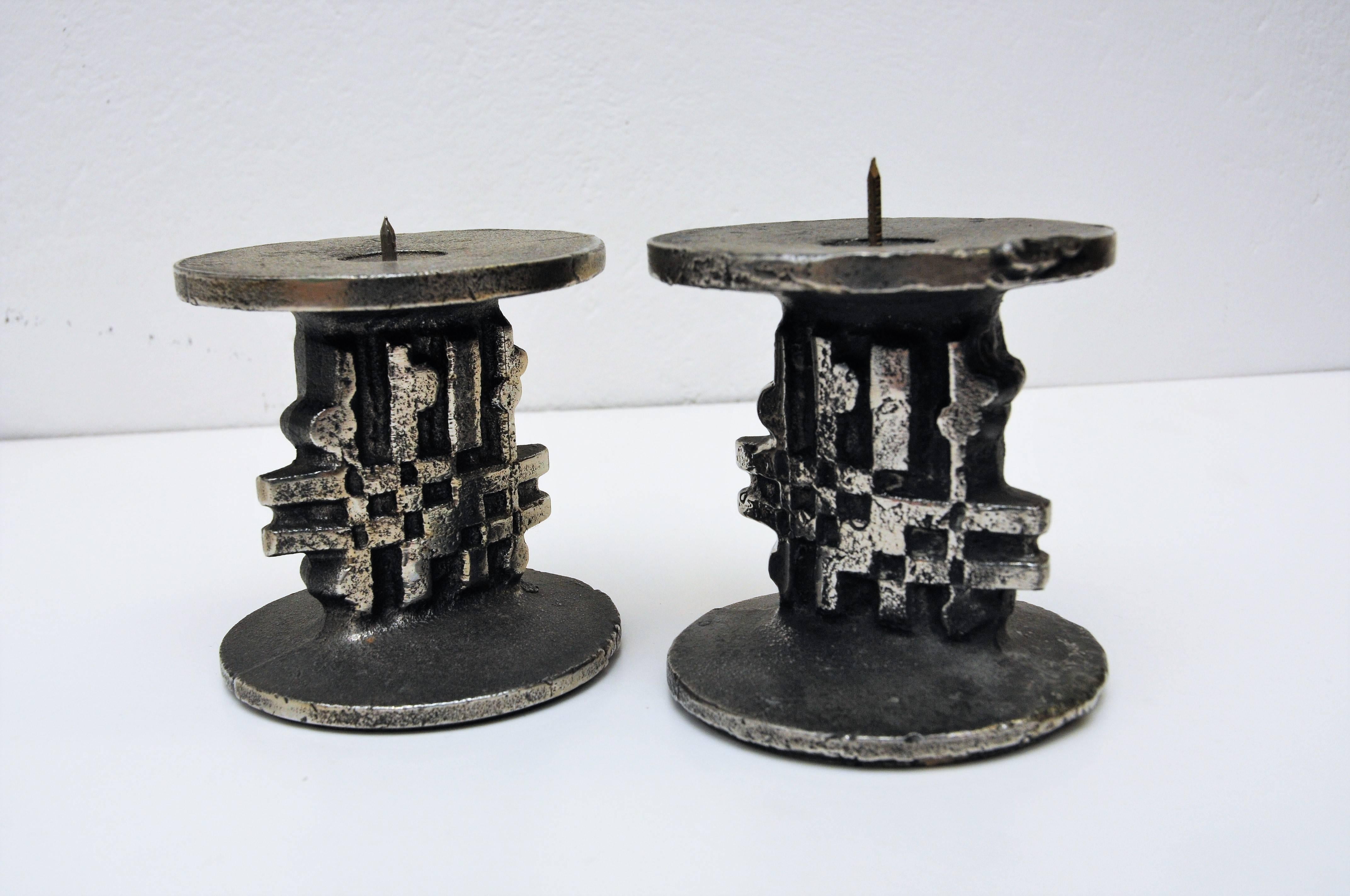 Pair of stainless steel candleholders designed by Olav Joa (born 1942) for Polaris, Sandnes from the 1970s. From the steel art series. Scandinavian design, Norway.
Olav Joa worked for Figgjo as a designer and product development manager since 1983.