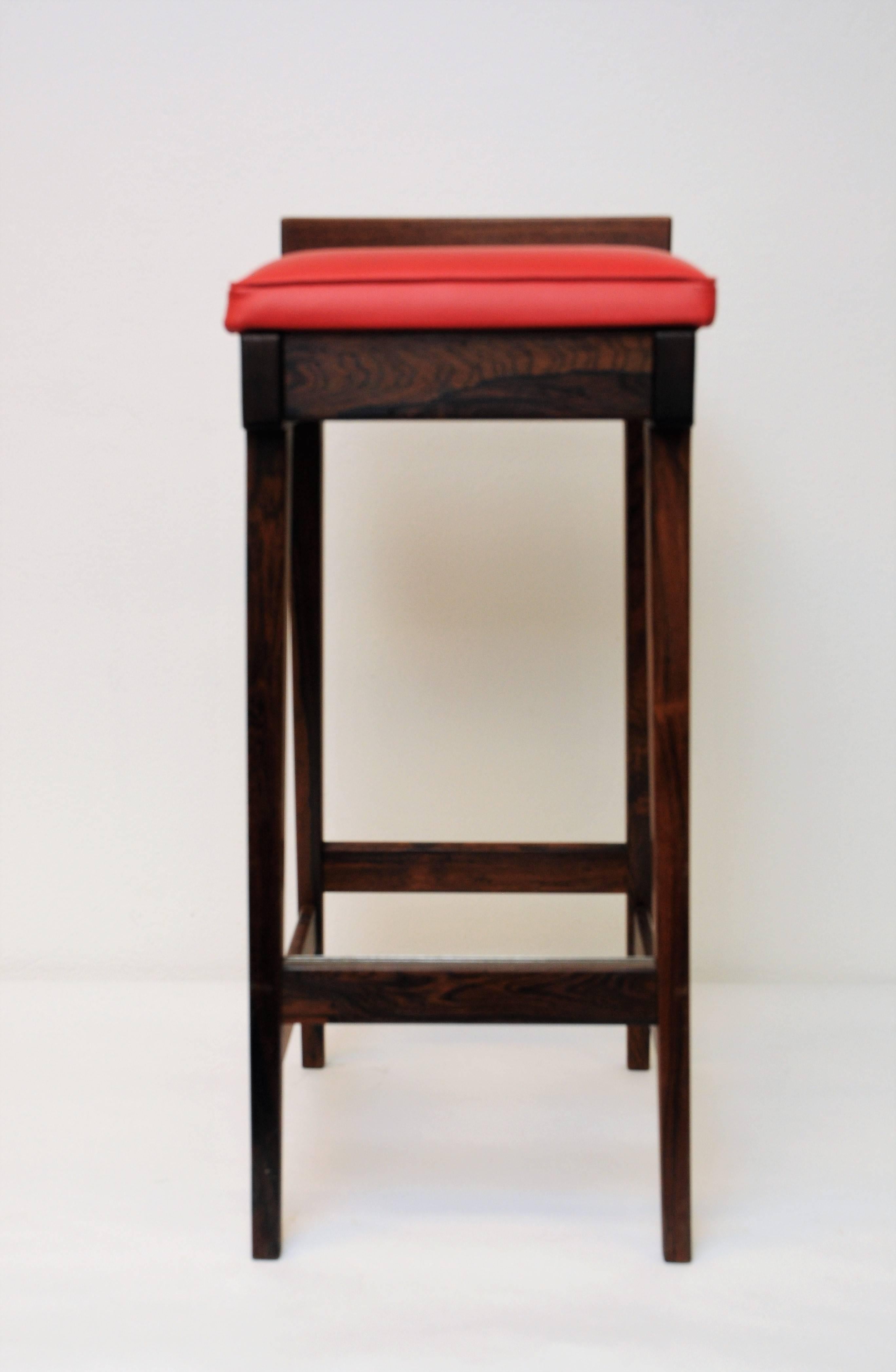 Danish Rosewood Barstools by Knud Bent for Dyrlund, Set of Three In Good Condition In Stockholm, SE