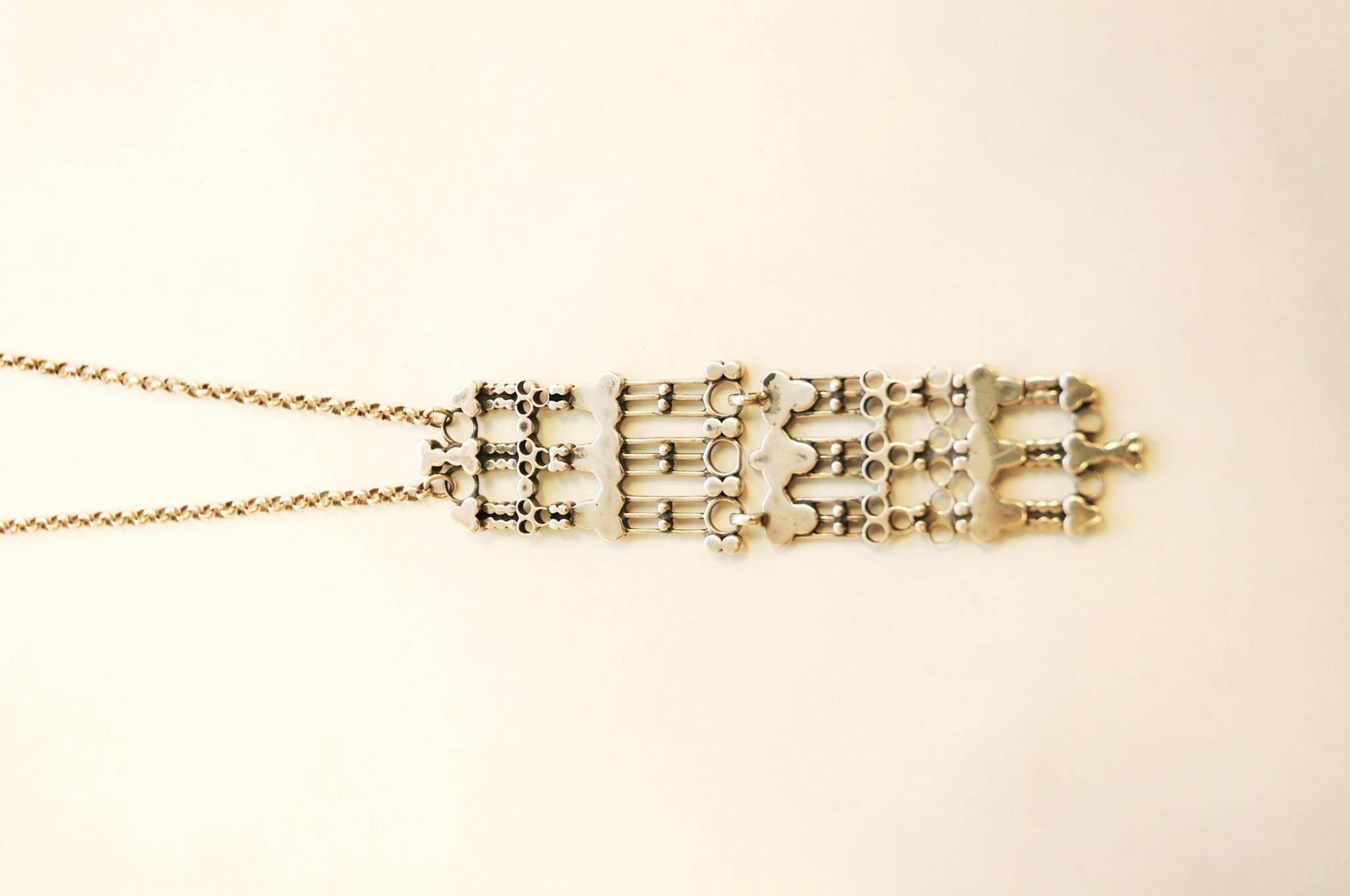 Silver Necklace by Marianne Berg, David Andersen 1960`s, Norway In Good Condition In Stockholm, SE