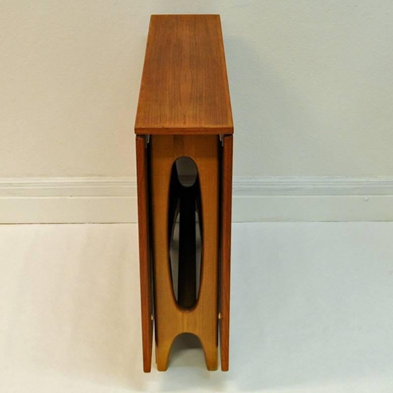 Scandinavian Modern Teak Folding Table Ellipse Nr. 2, Bendt Winge, Norway