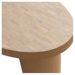 Modern Zellige Tile Dining Table with Painted Metal Base