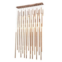 LED Drape Waterfall Chandelier in Rose Gold Contemporary