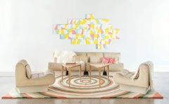 Angela Adams Xylo Painting, Acrylic on Birch Panels, Geometric and Modern