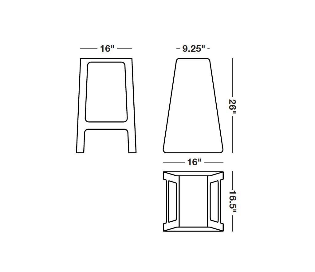 Minimaliste Tabouret A_ en aluminium revêtu de poudre avec hauteur de comptoir en bleu Signal de Jonathan Nesci en vente