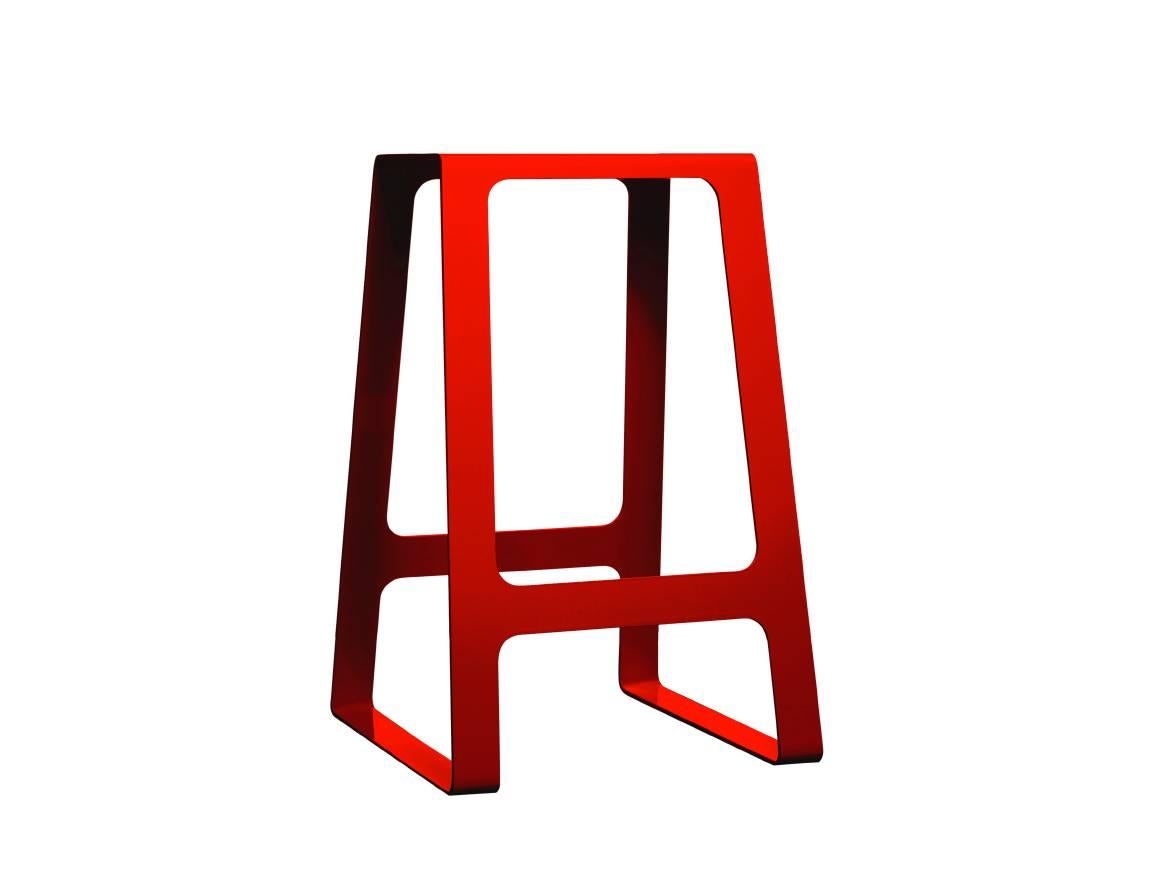 A_Stool Powder Coated Aluminum Counter Height Traffic Yellow by Jonathan Nesci For Sale 1