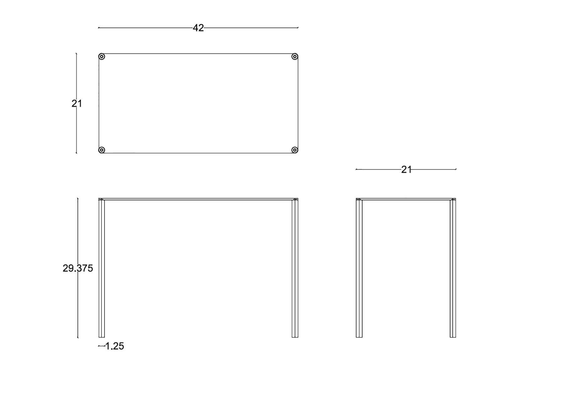 Minimalist Ricks Desk in Brushed and Anodized Aluminum by Jonathan Nesci For Sale