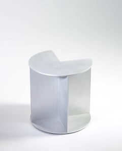 3-Quarter Side Table in Waxed Aluminum Plate by Jonathan Nesci