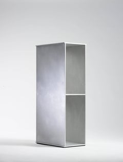 2G Floor Shelf in Waxed and Polished Aluminium Plate by Jonathan Nesci