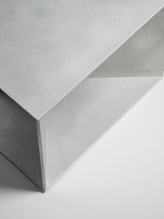Home Plate Table in Waxed and Polished Aluminium Plate by Jonathan Nesci
