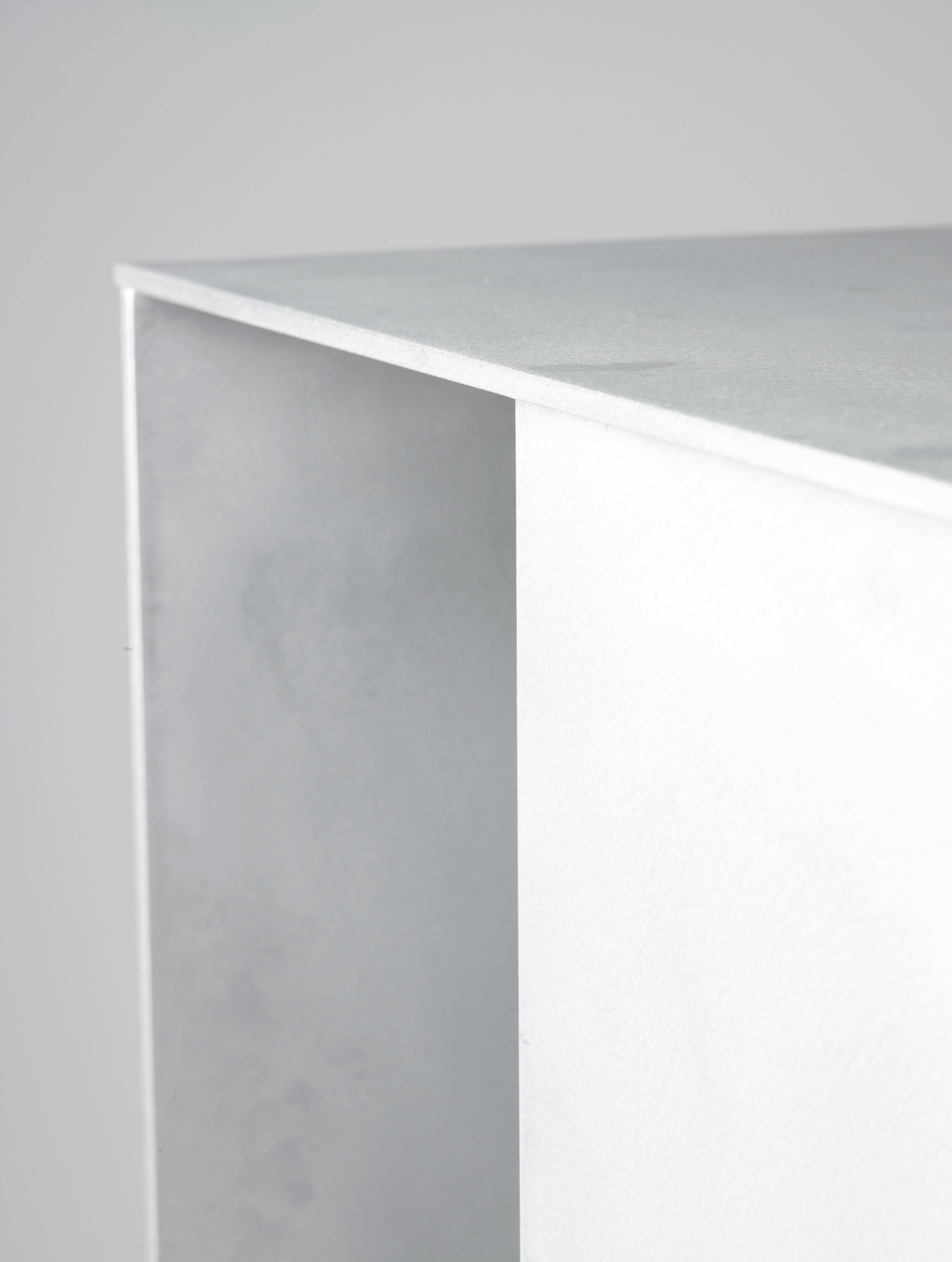 American Ratio Table in Waxed and Polished Aluminium Plate by Jonathan Nesci For Sale