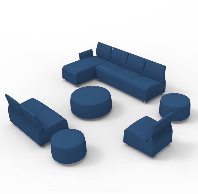 Two seater Conversation Upholstered Blue Sofa Satyendra Pakhale 21st Century In New Condition For Sale In Amsterdam, NL