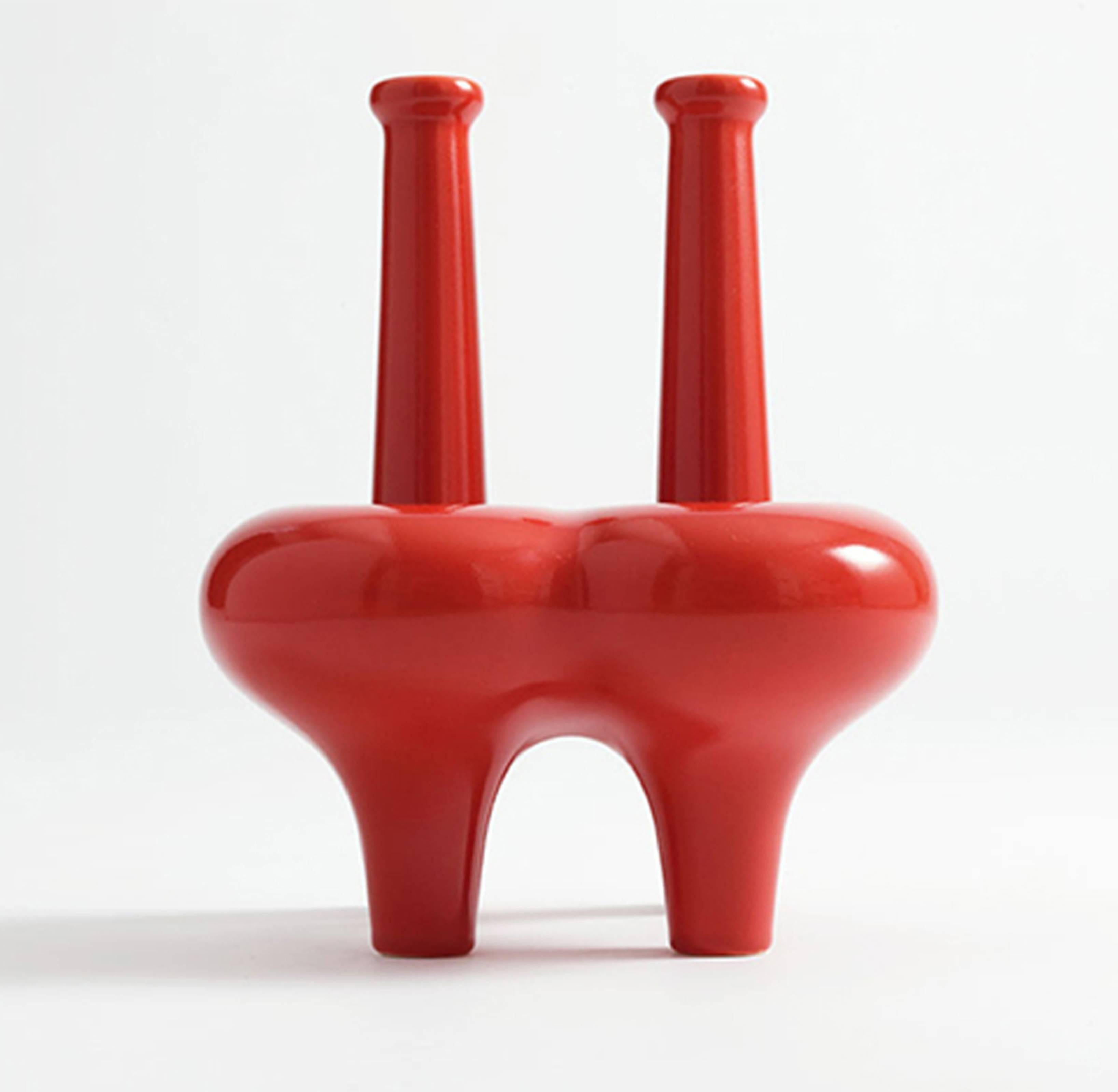 contemporary red vase