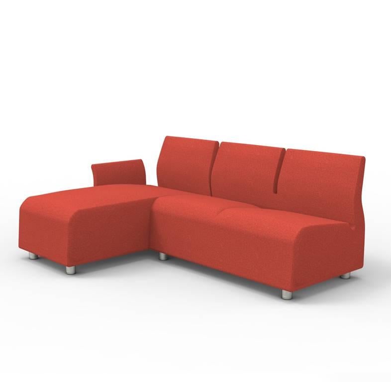 Italian Lounge Conversation Upholstered Red Sofa Satyendra Pakhale 21st Century For Sale