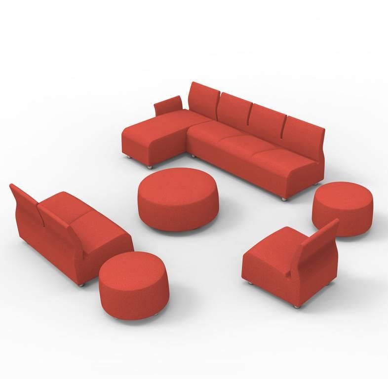 Lounge Conversation Upholstered Red Sofa Satyendra Pakhale 21st Century In New Condition For Sale In Amsterdam, NL