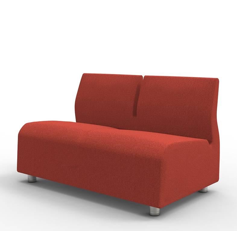 Italian Upholstered Sofa Two-Seat Red Conversation Satyendra Pakhale, 21st Century For Sale