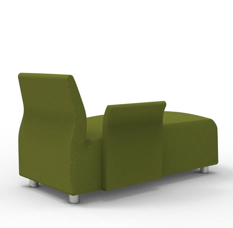 Modern Lounge Upholstered Sofa Conversation Green Satyendra Pakhale, 21st Century For Sale