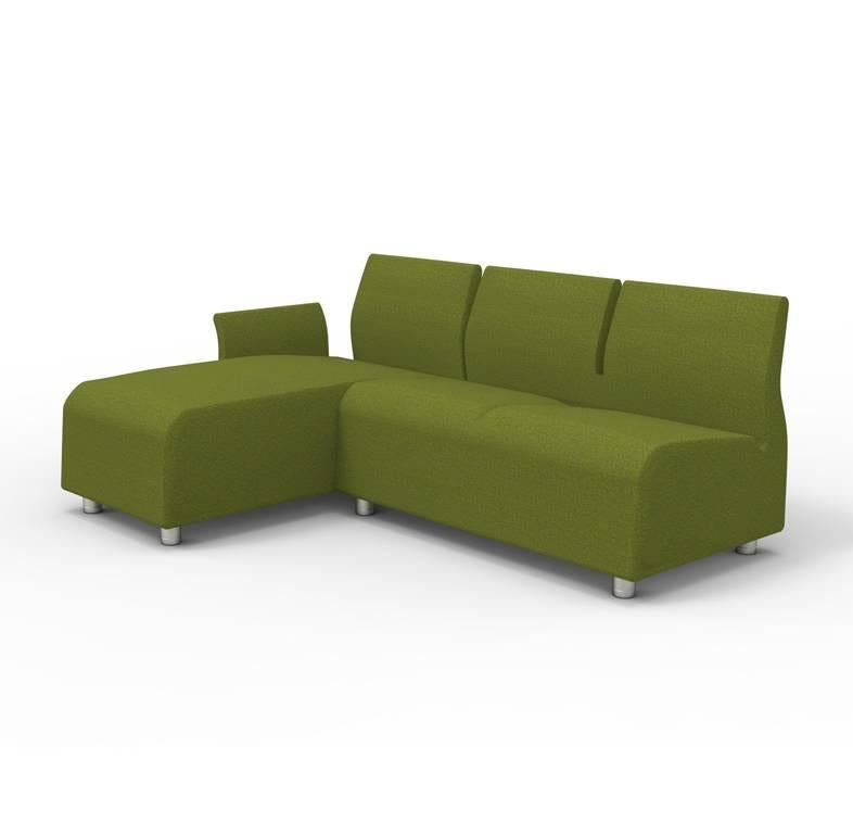 Italian Lounge Upholstered Sofa Conversation Green Satyendra Pakhale, 21st Century For Sale