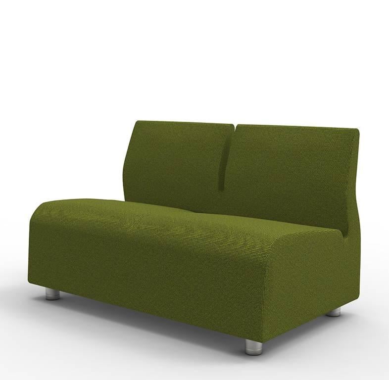 Italian Two-Seat Conversation Upholstered Sofa Green Satyendra Pakhale 21st Century For Sale