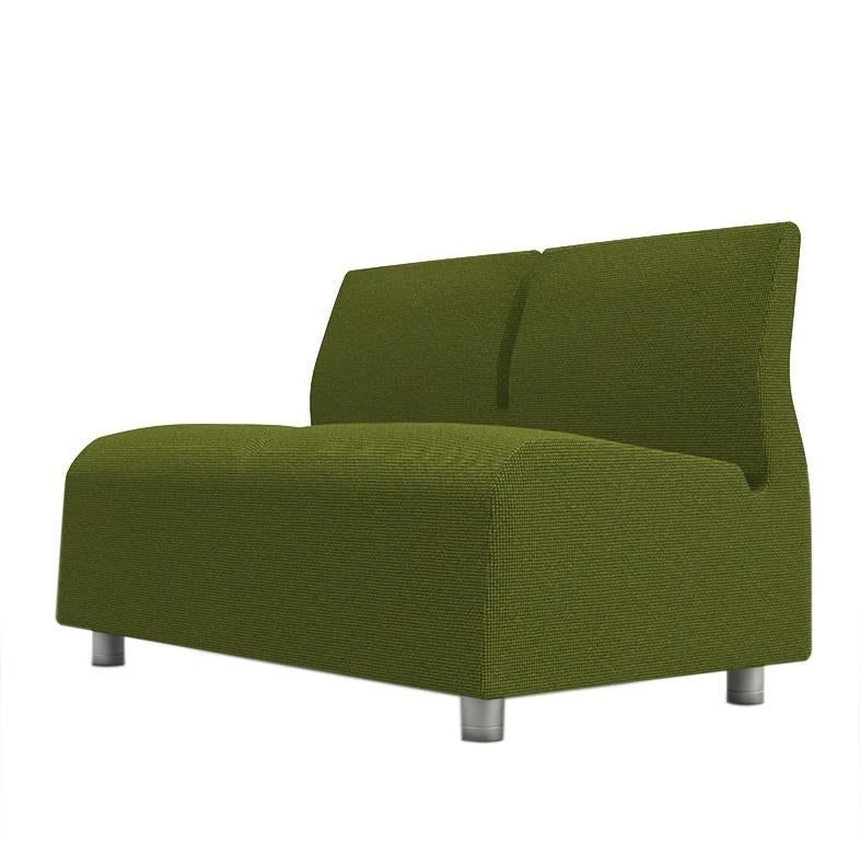 Two-Seat Conversation Upholstered Sofa Green Satyendra Pakhale 21st Century For Sale