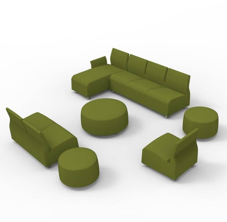 Two-Seat Conversation Upholstered Sofa Green Satyendra Pakhale 21st Century In New Condition For Sale In Amsterdam, NL