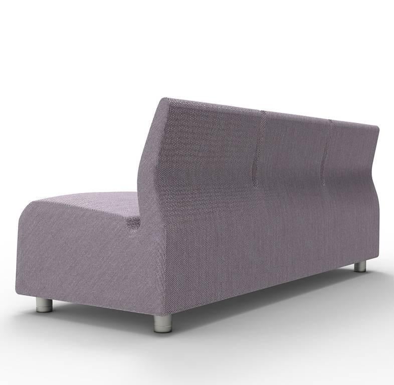 Rather than a lazy lounging sofa this contemporary sofa in high quality all natural materials is designed with its upright and compact posture for engaging conversations among people creating a healthy, sustainable and lush living