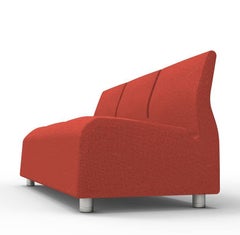 Contemporary Upholstered Three-Seat Sofa Red Fabric Conversation