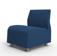 Single Seater Conversation Upholstered Blue Sofa Satyendra Pakhale, 21st Century