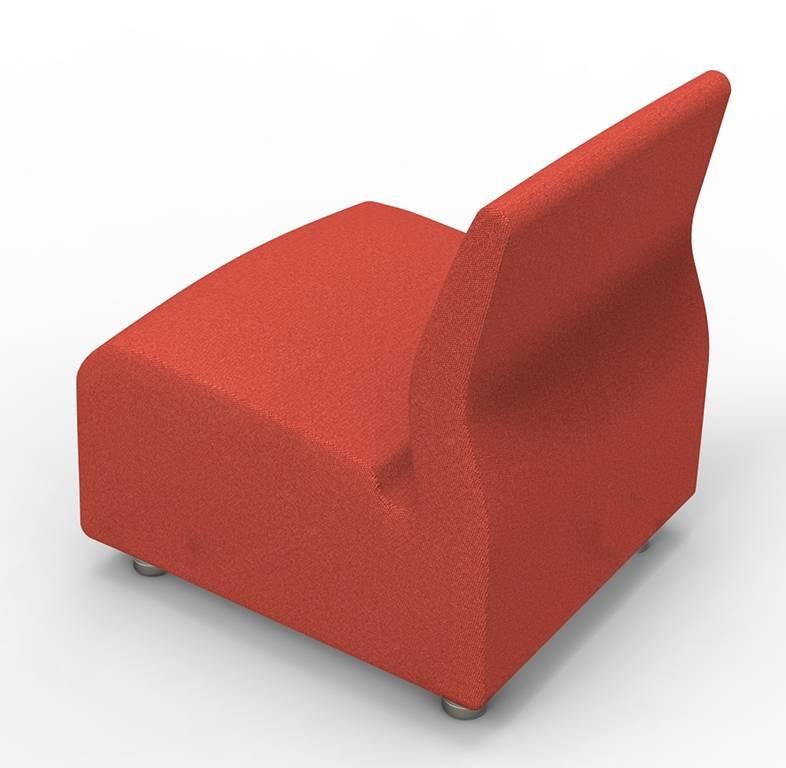 Modern Single Seat Conversation Upholstered Red Sofa Satyendra Pakhale, 21st Century For Sale