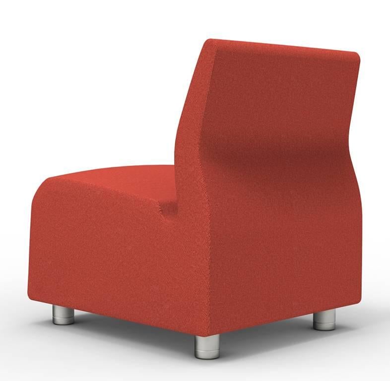 Italian Single Seat Conversation Upholstered Red Sofa Satyendra Pakhale, 21st Century For Sale
