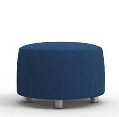 Ottoman Upholstered Conversation Blue Satyendra Pakhale, 21st Century