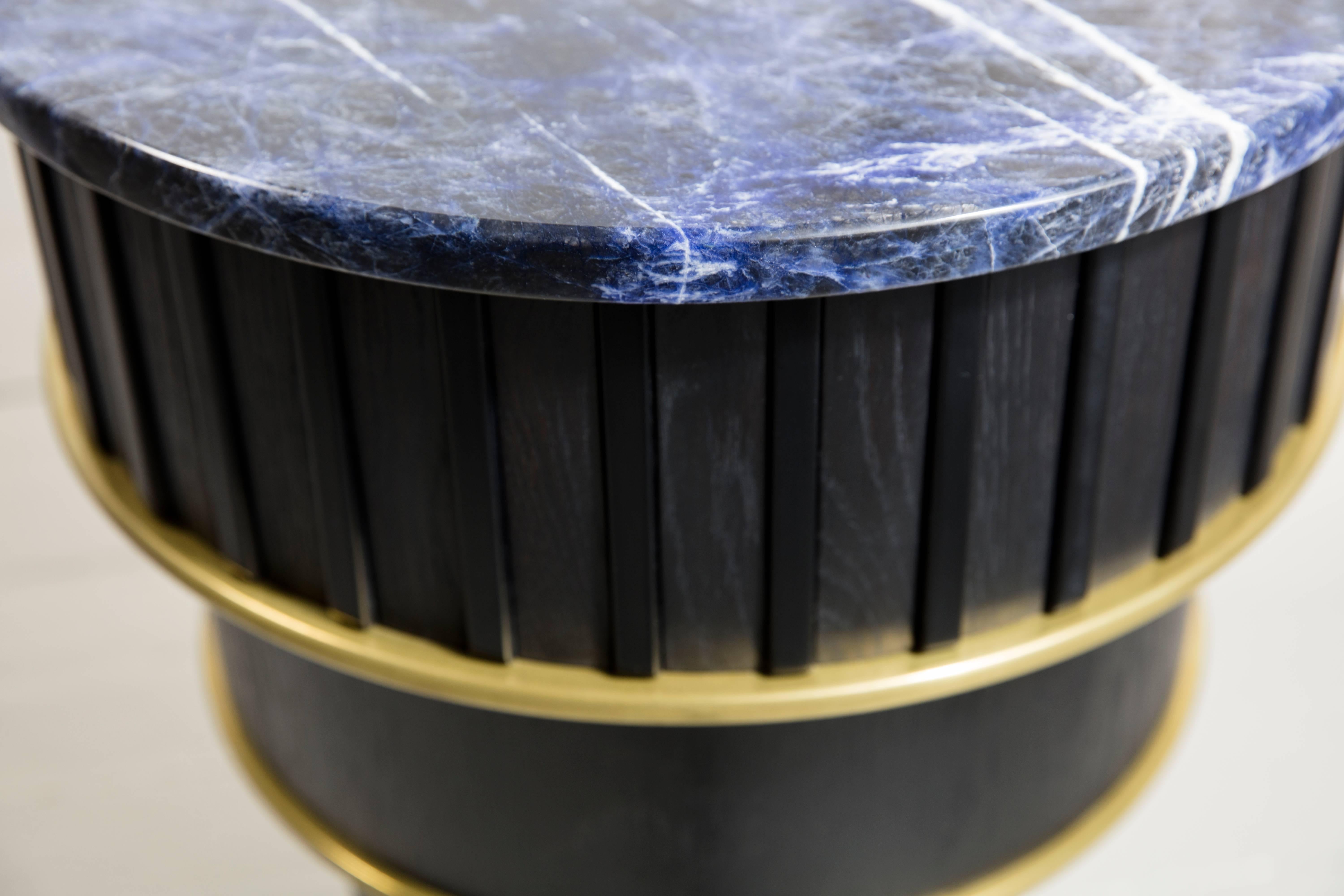 Sodalite and Corian 'Greta' Side Table by Felice James Limited Edition In New Condition For Sale In London, GB