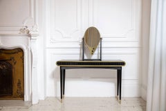 Oak and Brass 'Oriette' Vanity Table by Felice James