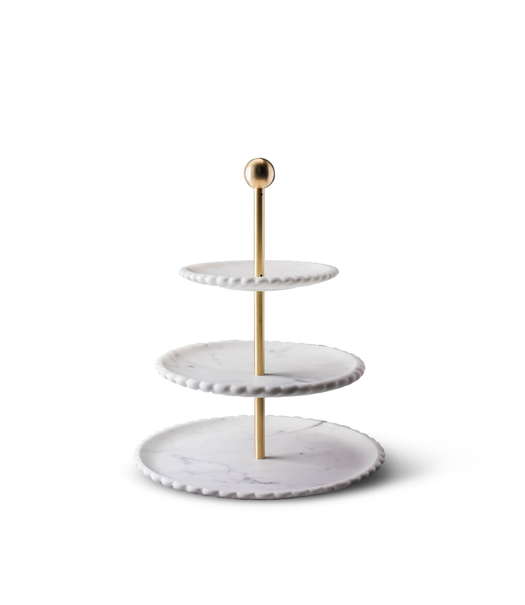 Victoria Tea Set in Marble and Brass, Design Bethan Gray for Editions Milano For Sale 1