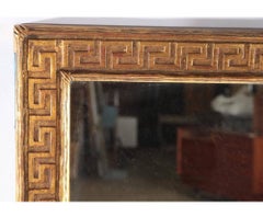 Rectangular Giltwood Wall Mirror with Greek Key Border