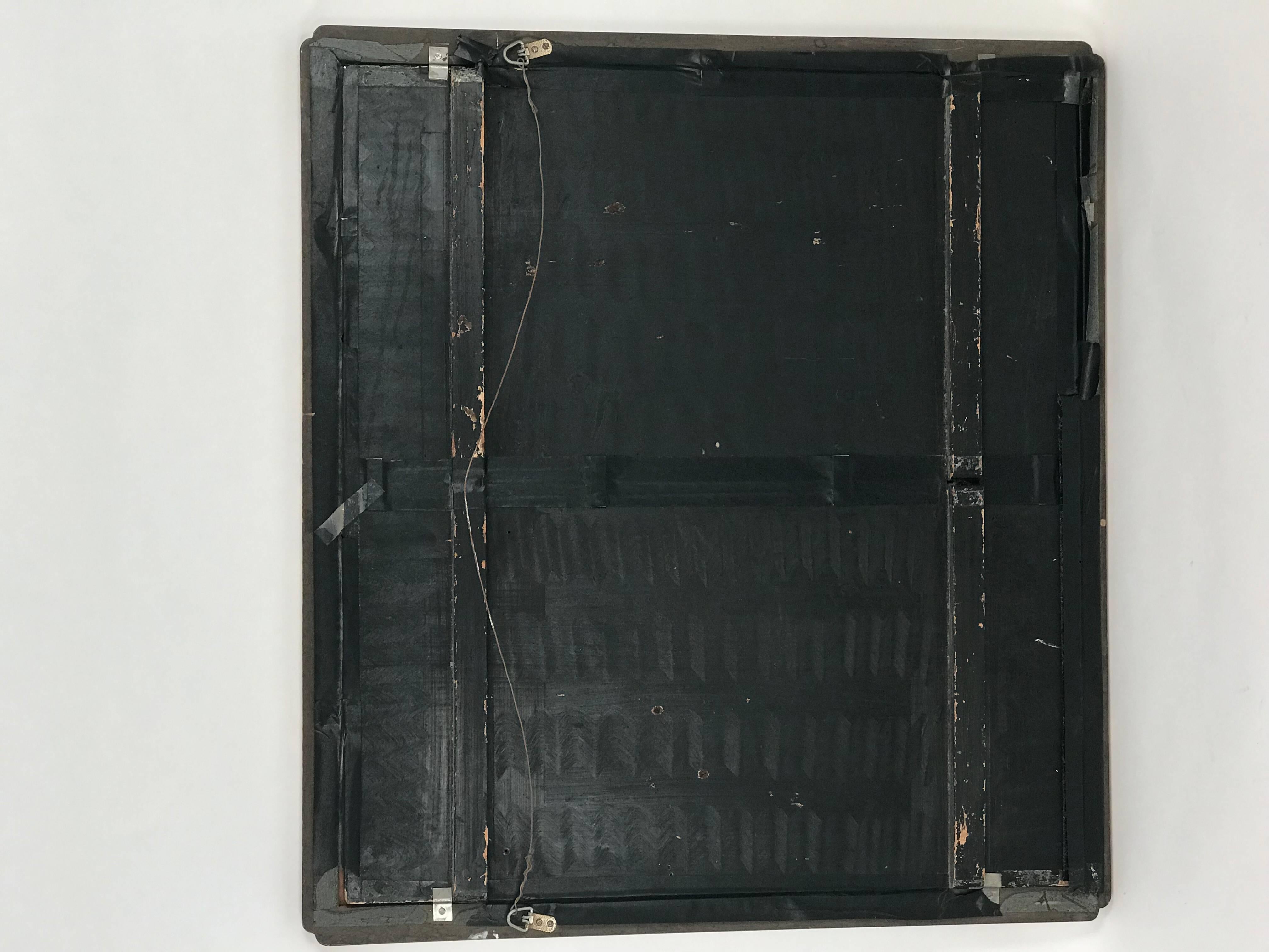 Chinoiserie Japanese Lacquered Panel with Inlaid Mother-of-Pearl Bird Design