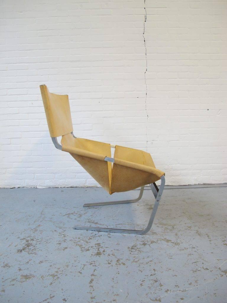 Mid-Century Modern 1960s Pierre Paulin for Artifort Leather F444 Lounge Chair