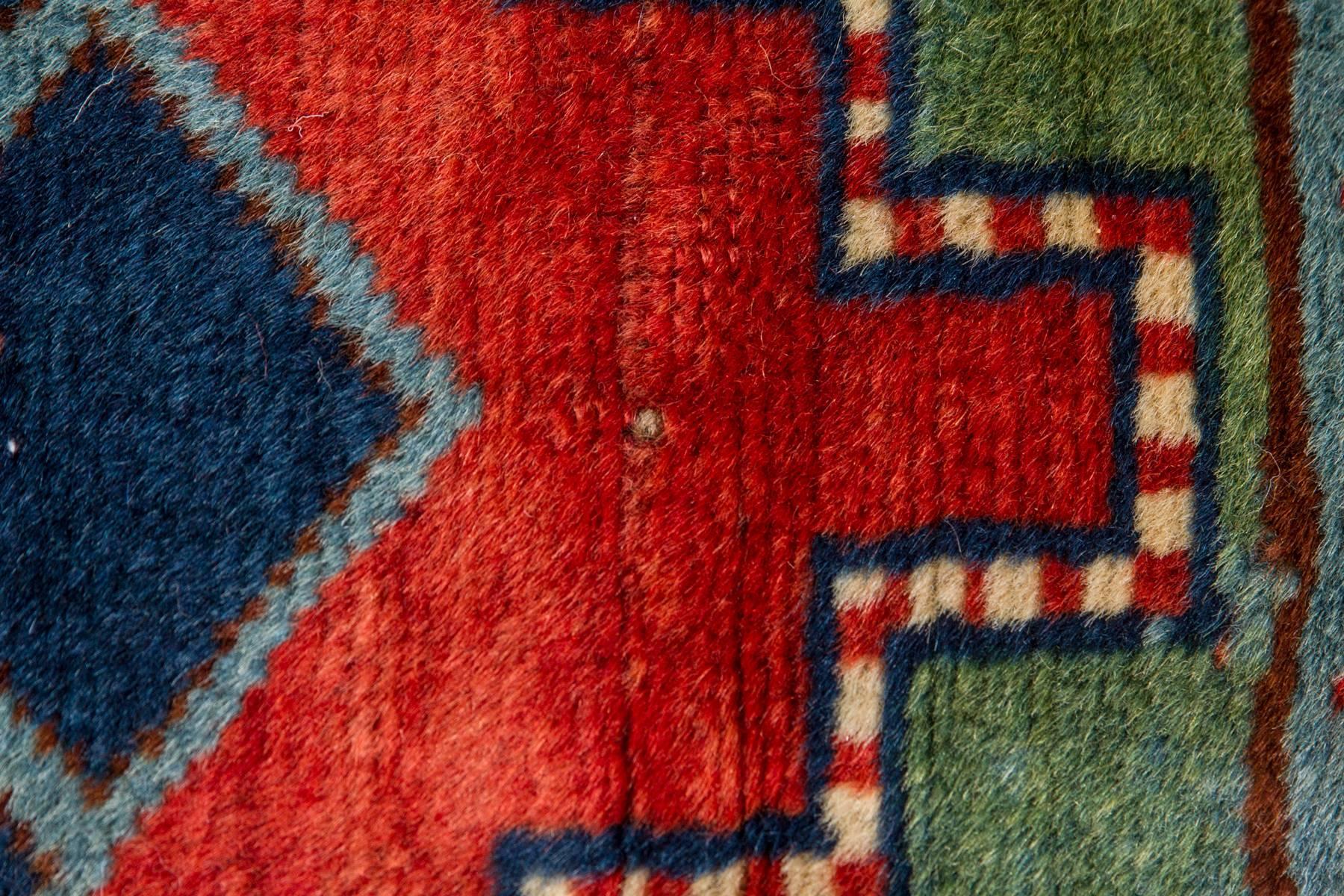 Russian Five Year Plan Caucasian Wool Rug In Excellent Condition For Sale In Chicago, IL