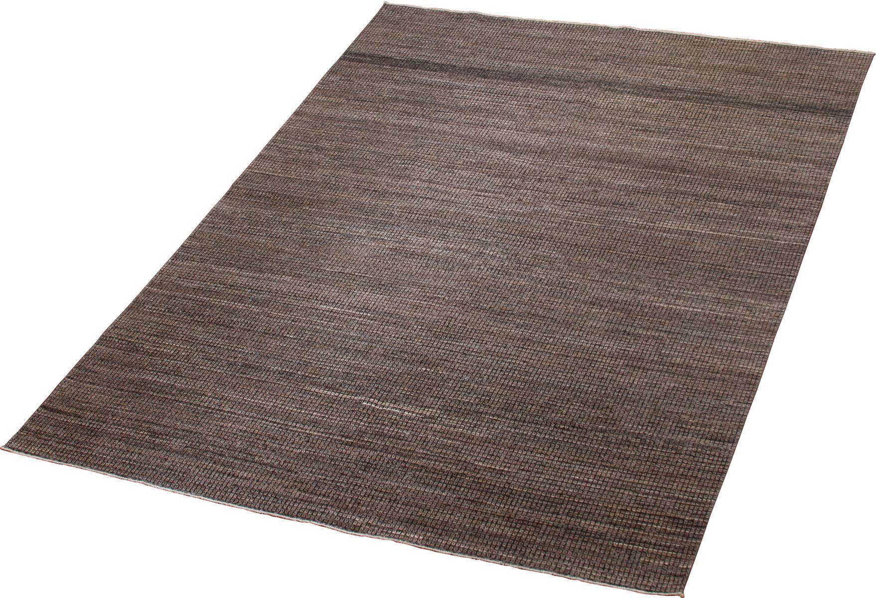 Contemporary Natural Undyed High Low Pile Rug For Sale
