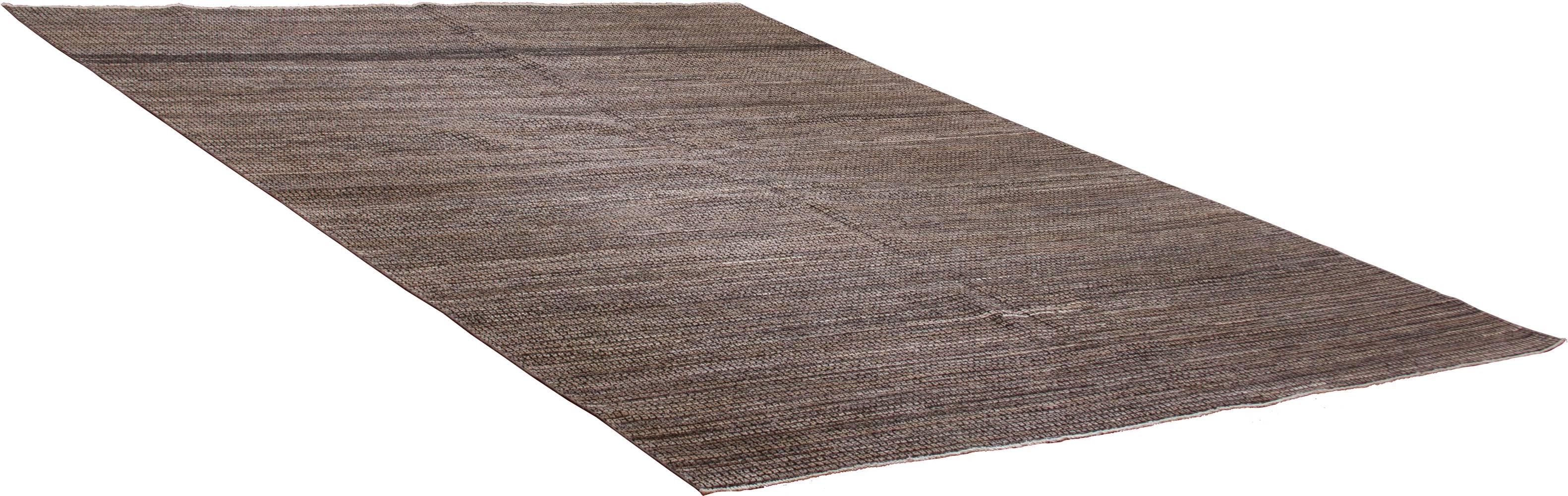 Wool Natural Undyed High Low Pile Rug For Sale