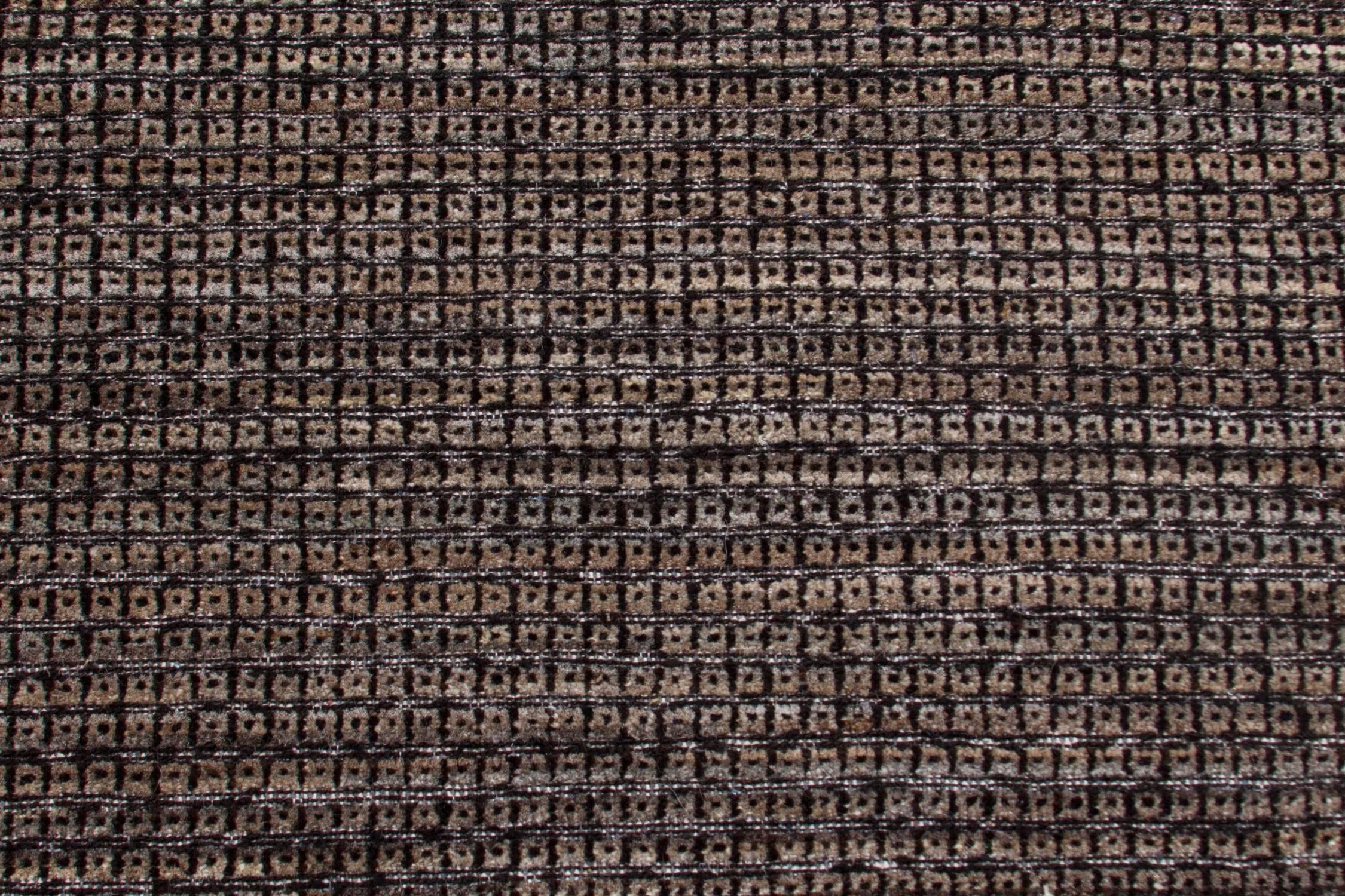 Indian Natural Undyed High Low Pile Rug For Sale