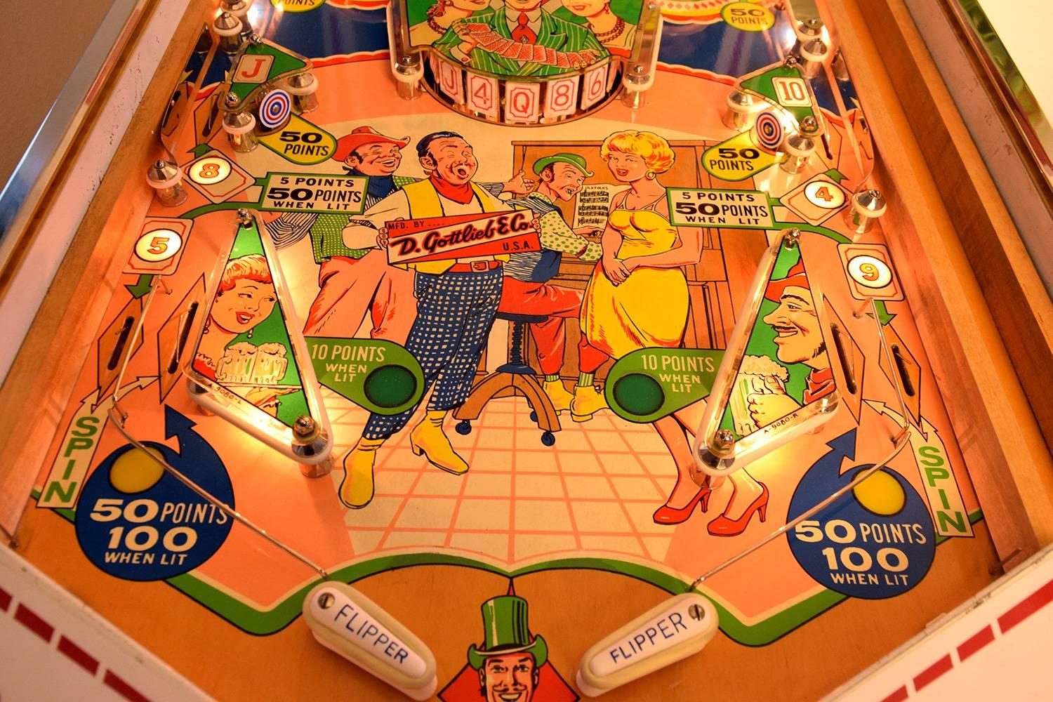 North American Gottlieb Hit-a-Card, Vintage Pinball Machine 1967, Fully Restored For Sale