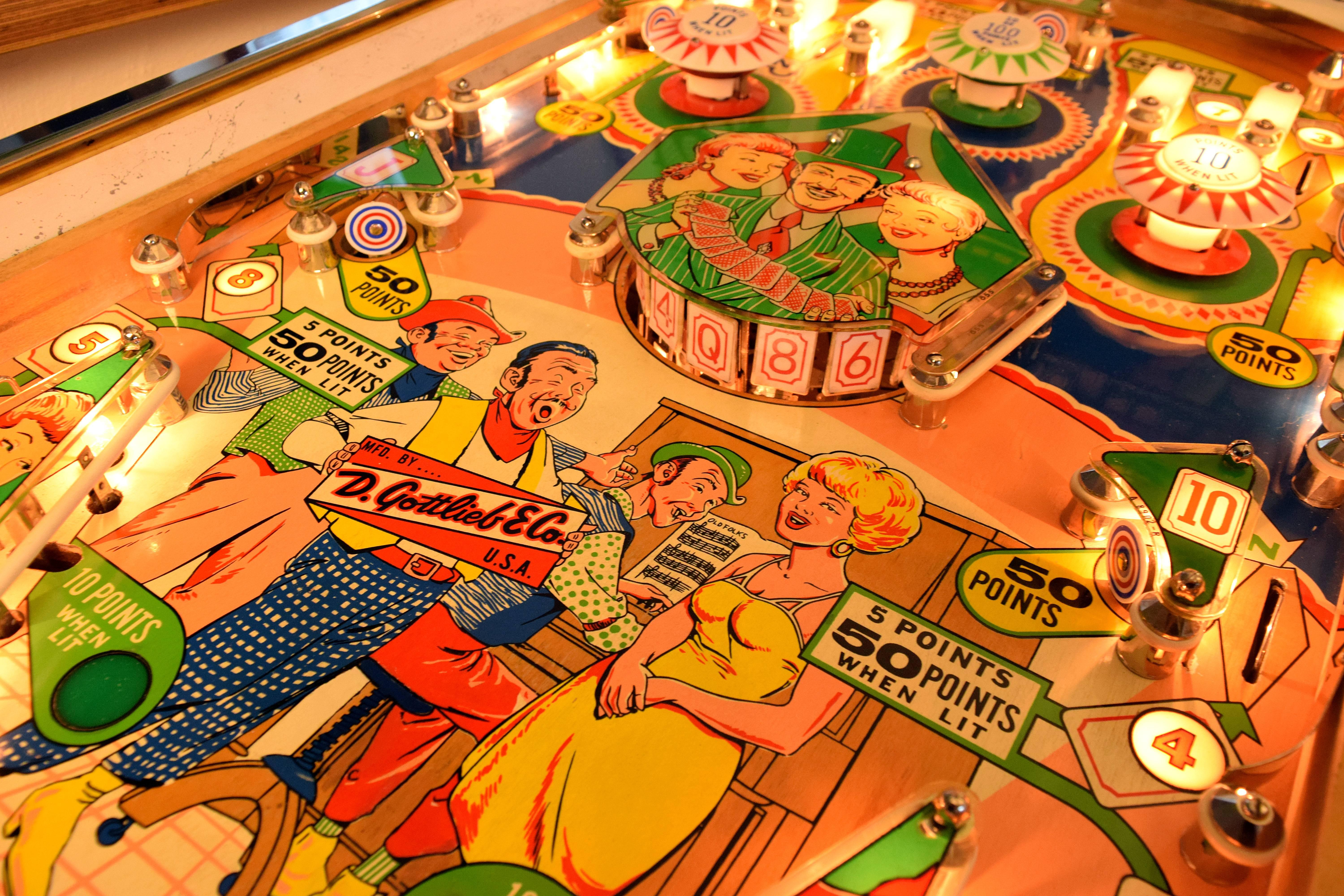 Mid-20th Century Gottlieb Hit-a-Card, Vintage Pinball Machine 1967, Fully Restored For Sale