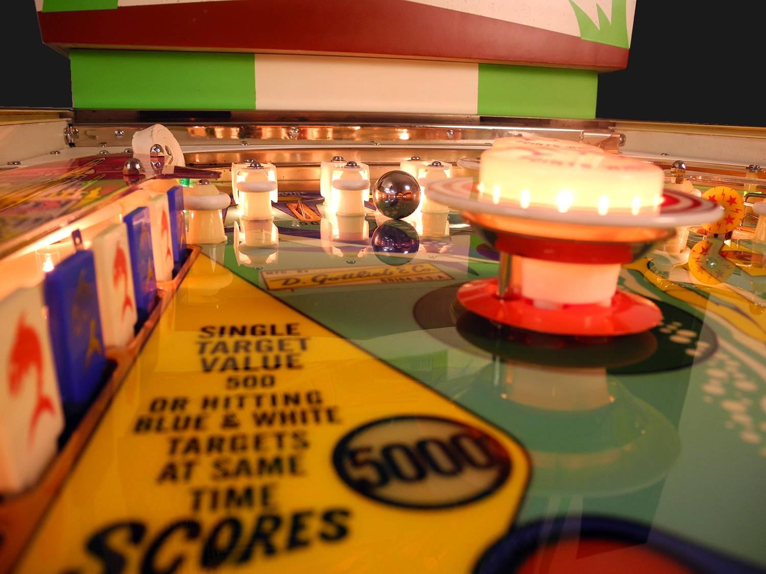 North American Gottlieb Atlantis, Vintage Pinball Machine 1975, High-End Restored For Sale