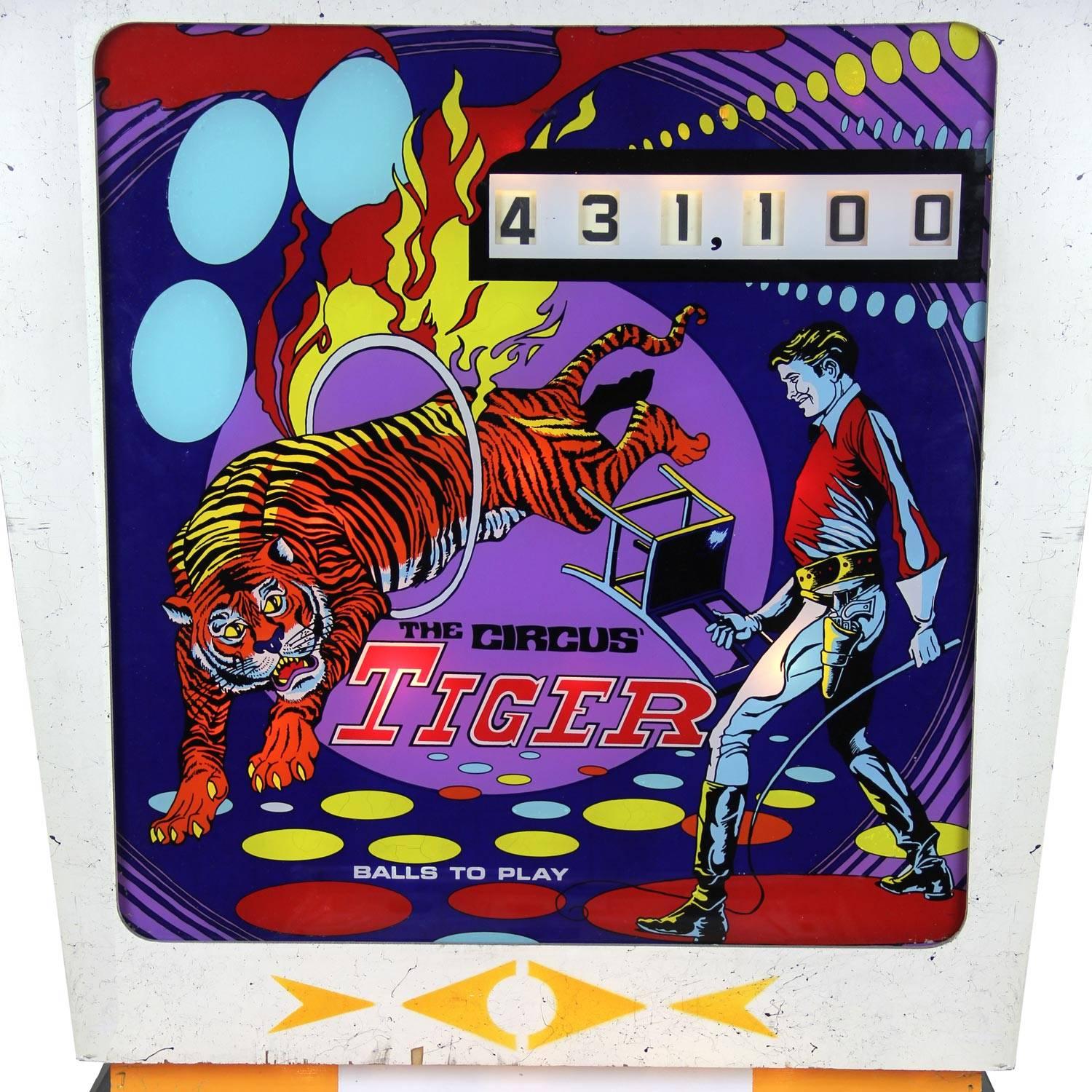 North American Gottlieb The Cirqus Tiger, Vintage Pinball Machine 1975, Fully Restored For Sale