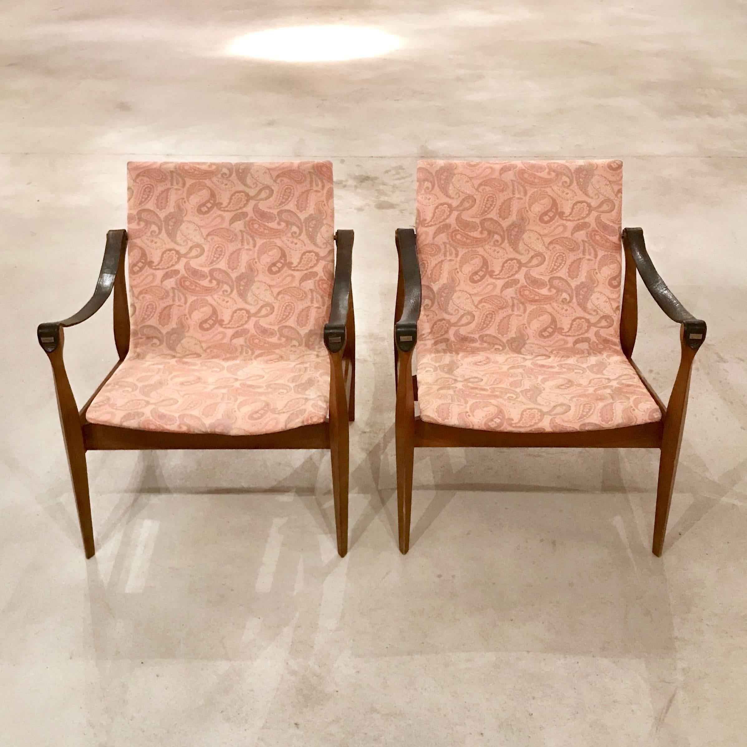 Mid-20th Century Midcentury Fritz Hansen Safari Chairs by Karen & Ebbe Clemmensen, 1960s, Denmark