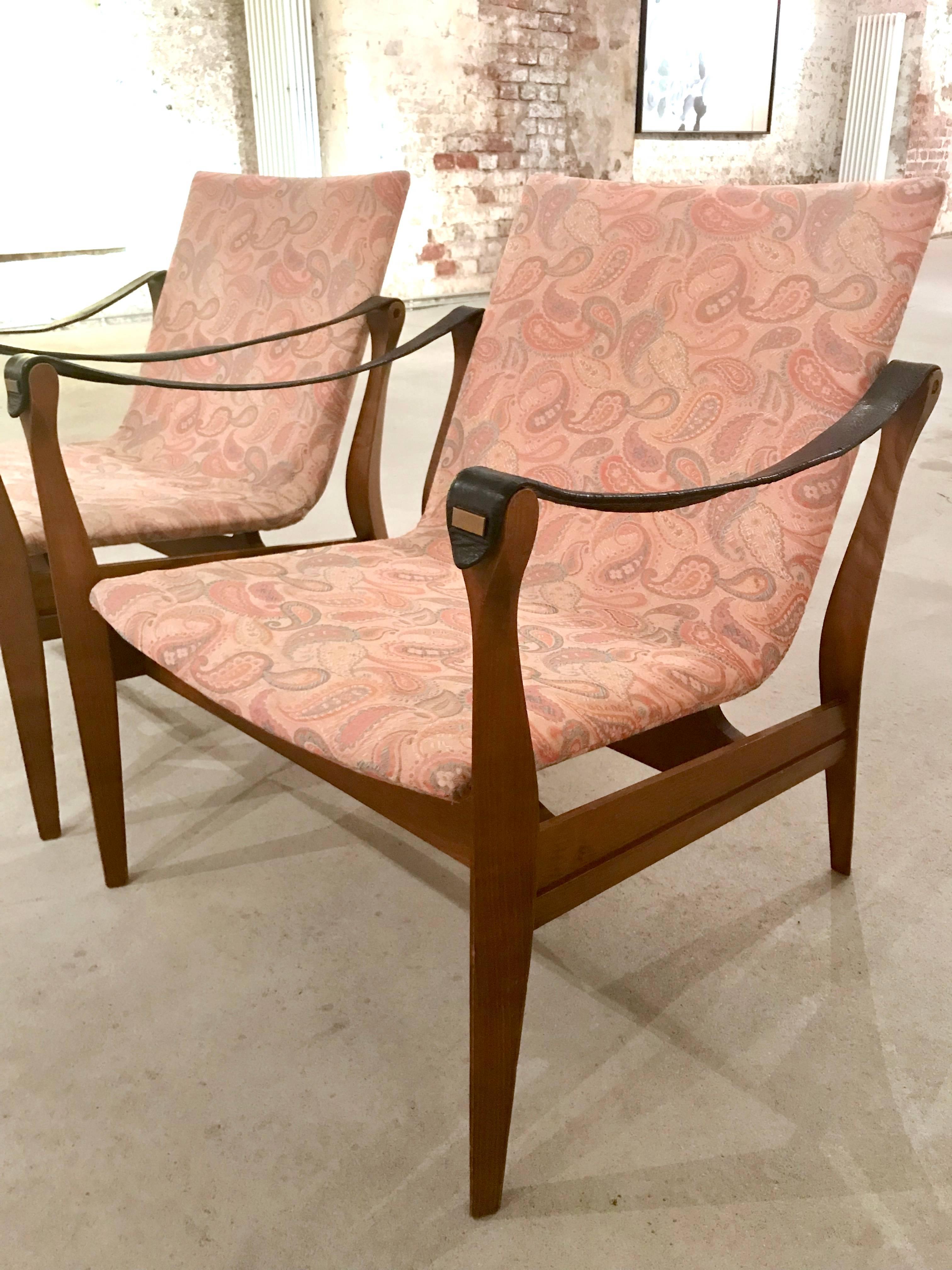 Hardwood Midcentury Fritz Hansen Safari Chairs by Karen & Ebbe Clemmensen, 1960s, Denmark