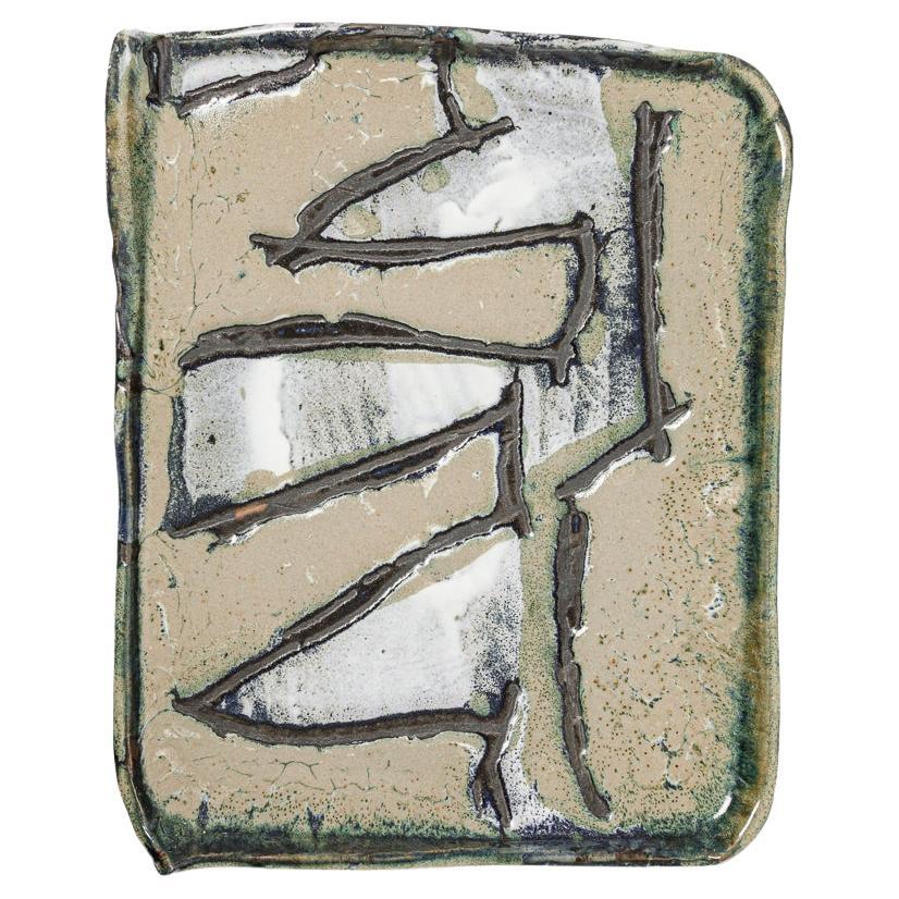 Piatto in ceramica smaltata di Michel Lanos in vendita
