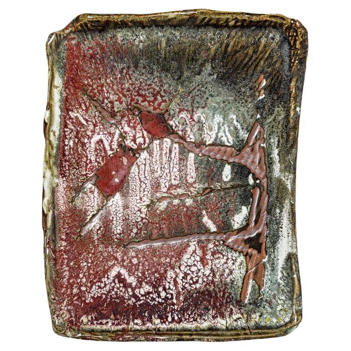 Plato de cerámica esmaltada de Michel Lanos en venta