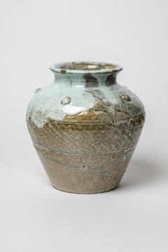 Glazed ceramic vase by Eugène Lion, circa 1920.